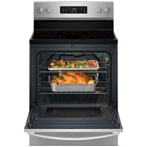 Whirlpool 30 in. 5.3 cu. ft. Air-Fry Standard Convection Electric Range with Radiant Burners - Stainless Steel, , hires