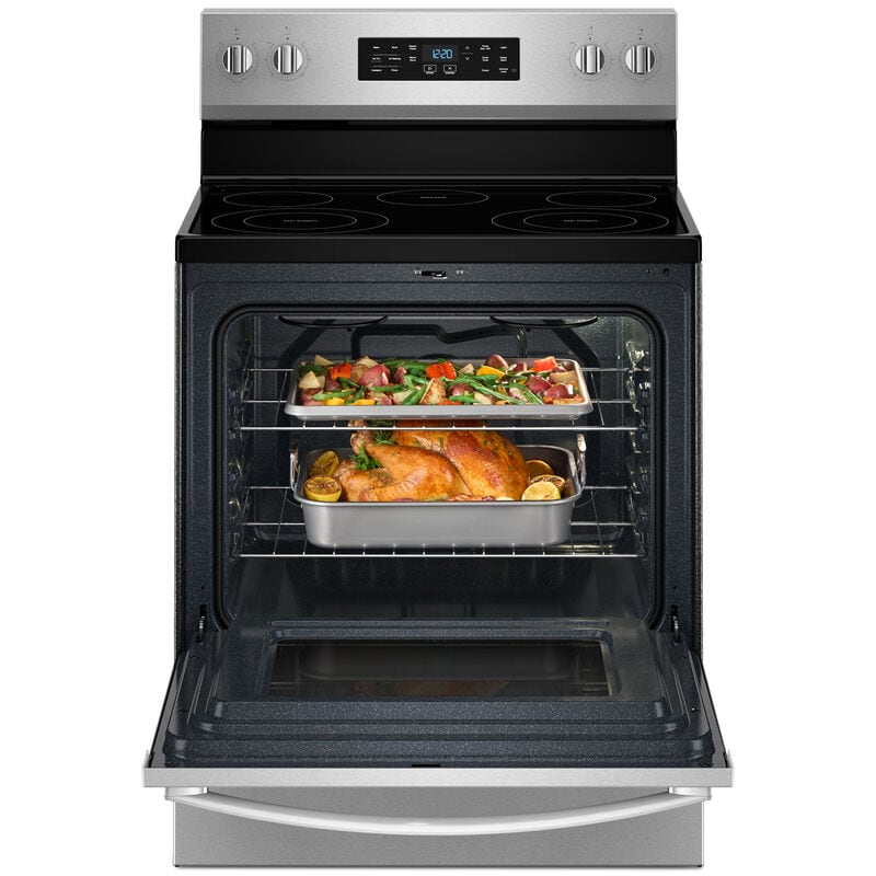 Whirlpool 30 in. 5.3 cu. ft. Air-Fry Standard Convection Electric Range with Radiant Burners - Stainless Steel, , hires