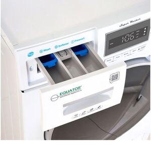 Equator Compact 24 in. 1.57 cu. ft. Stackable Front Load Washer with Pet & Sanitize Cycle - White, , hires