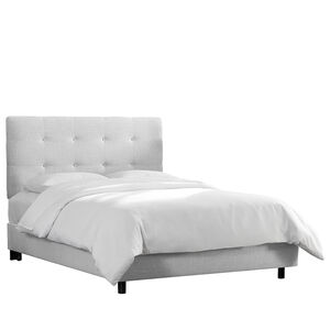 Skyline Furniture Tufted Zuma Upholstered Queen Size Complete Bed - Pumice, Grey, hires