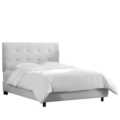 Skyline Furniture Tufted Zuma Upholstered Queen Size Complete Bed - Pumice | 792BEDZMPMC