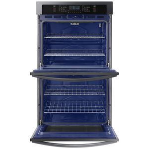 Samsung 30 in. 10.2 cu. ft. Smart Top Control Electric Double Wall Oven - Fingerprint Resistant Black Stainless Steel, Black Stainless, hires
