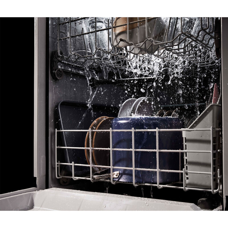 Whirlpool 24 in. Front Control Dishwasher with 57 dBa Sound Level & Pocket - Black, Black, hires