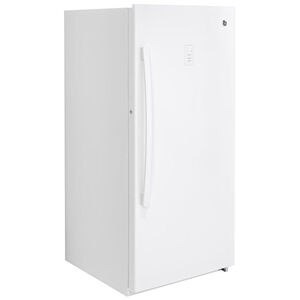 GE 28 in. 14.1 cu. ft. Garage-Ready Upright Freezer with Adjustable Shelves - White, , hires