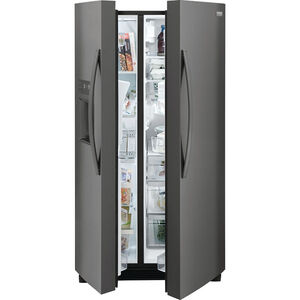 Frigidaire Gallery 36 in. 25.6 cu. ft. Side by Side Refrigerator with Ice & Water Dispenser - Black Stainless, Black Stainless, hires