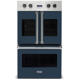 Viking 7 Series 30 in. 9.4 cu. ft. Electric Double Wall Oven with True European Convection & Self Clean - Slate Blue, , hires