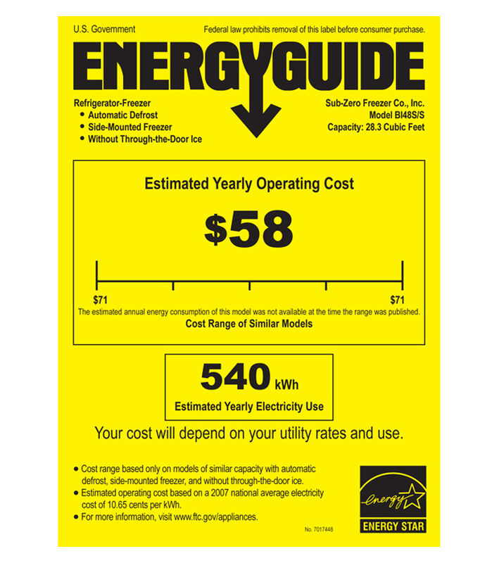 Sub-Zero Classic 48 in. 28.2 cu. ft. Built-In Smart Counter Depth  Side-by-Side Refrigerator with Pro Handles - Stainless Steel