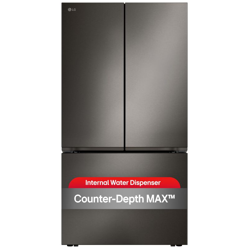LG 36 in. 26.5 cu. ft. Smart Counter Depth French Door Refrigerator with Internal Water Dispenser - Black Stainless Steel, , hires