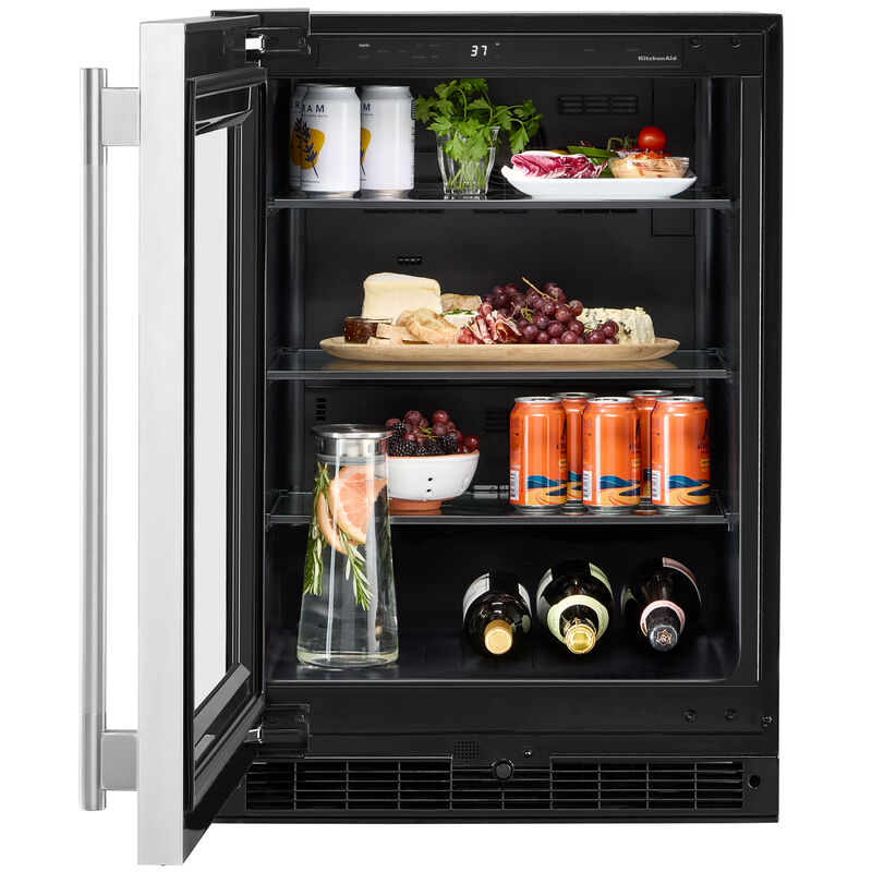 KitchenAid 24 in. 5.2 cu. ft. Undercounter Refrigerator - Stainless Steel, , hires