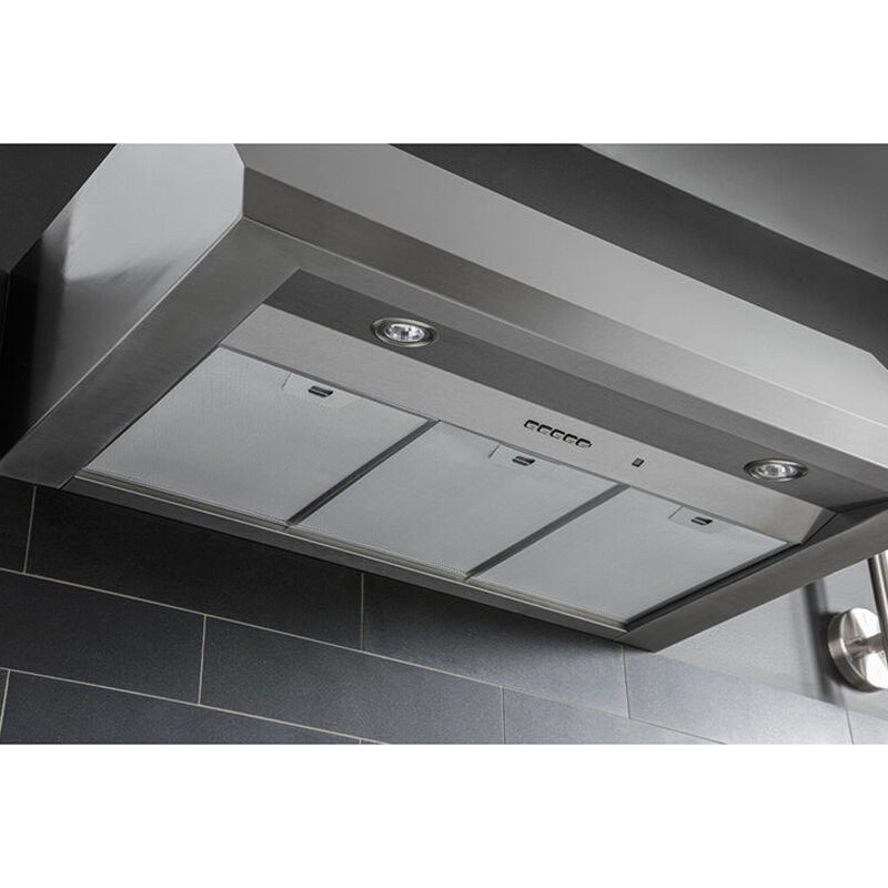 GE 36 in. Canopy Pro Style Range Hood with 4 Speed Settings, 600 CFM, Convertible Venting & 2 LED Lights - Stainless Steel, , hires