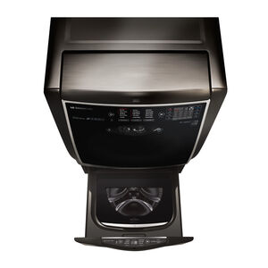 LG Signature 29" 1.0 Cu. Ft. TWINWash Compatible Pedestal Washer - Black StainlessSteel, , hires
