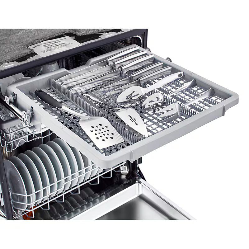 LG 24 in. Front Control Dishwasher with 48 dBa Sound Level, 3rd-Rack, Dynamic Dry & Pocket - Black, Black, hires