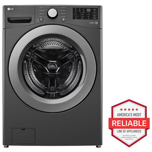 LG 27 in. 5.0 cu. ft. Stackable Front Load Washer with 6 Motion Technology, Tub Clean System & Speed Wash Cycle - Middle Black, , hires