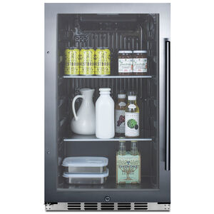 Summit 19 in. Built-In/Freestanding 3.1 cu. ft. Compact Beverage Center with Adjustable Shelves - Stainless Steel, , hires