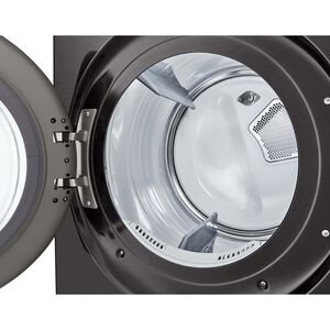 LG 27 in. 7.4 cu. ft. Front Loading Gas Smart Dryer with 23 Dryer Programs, 11 Dry Options, Wrinkle Care & Sensor Dry - Black Steel, , hires