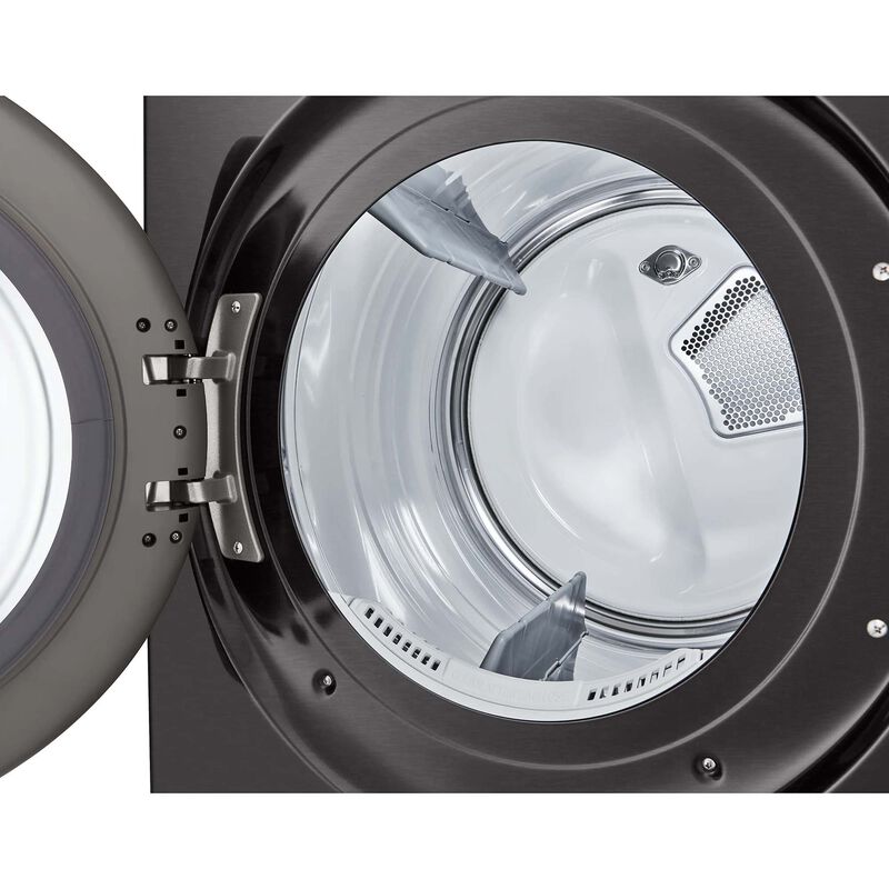 LG 27 in. 7.4 cu. ft. Front Loading Gas Smart Dryer with 23 Dryer Programs, 11 Dry Options, Wrinkle Care & Sensor Dry - Black Steel, , hires