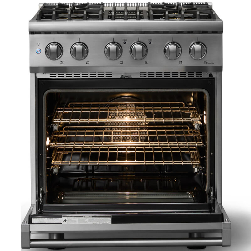 Viking 5 Series 30 in. 4.7 cu. ft. True European Convection Dual Fuel Range with 4 Sealed Burners - Stainless Steel - Liquid Propane Gas, Polished Chrome Trim Option, , hires
