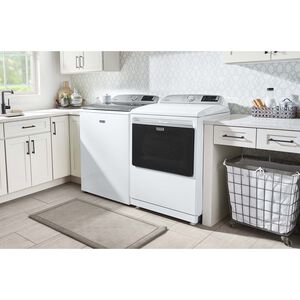 Maytag 27 in. 5.2 cu. ft. Smart Top Load Washer with Agitator & Extra Power Button - White, White, hires
