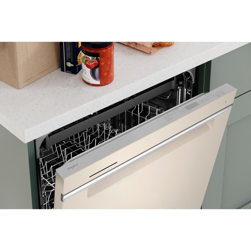 Whirlpool 24 in. Top Control Dishwasher with 47 dBa Sound Level, 3rd-Rack & Pocket - Biscuit, , hires