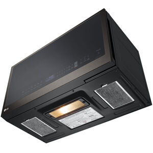 LG 30 in. 2.0 cu. ft. 1050W Smart Over-the-Range Microwave with 400 CFM & Sensor Cooking - PrintProof Black Stainless Steel, PrintProof Black Stainless Steel, hires