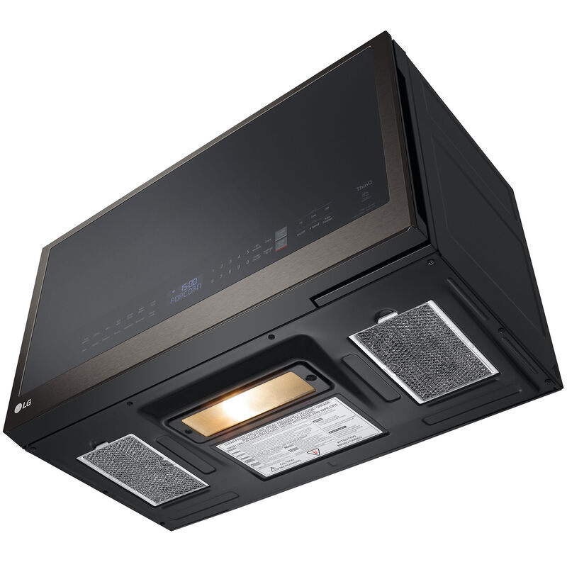 LG 30 in. 2.0 cu. ft. 1050W Smart Over-the-Range Microwave with 400 CFM & Sensor Cooking - PrintProof Black Stainless Steel, PrintProof Black Stainless Steel, hires