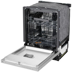 LG 24 in. Top Control Flush-Mount Smart Dishwasher with 46 dBA Sound Level, 3rd-Rack, AutoVent Dry & Pocket Handle - PrintProof Stainless Steel, , hires