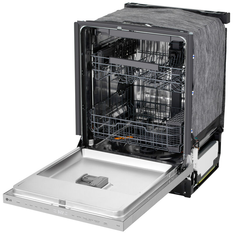 LG 24 in. Top Control Flush-Mount Smart Dishwasher with 46 dBA Sound Level, 3rd-Rack, AutoVent Dry & Pocket Handle - PrintProof Stainless Steel, , hires