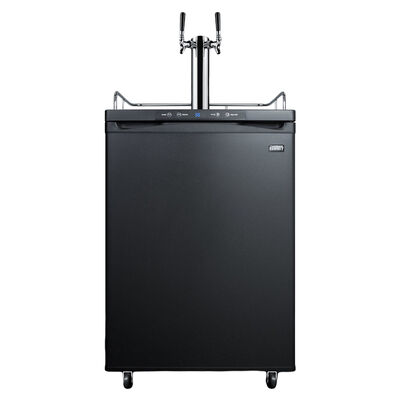 Summit 24 in. 5.6 cu. ft. Beer Dispenser with 2 Taps, Digital Controls & Digital Thermostat - Black | SBC635MBITW