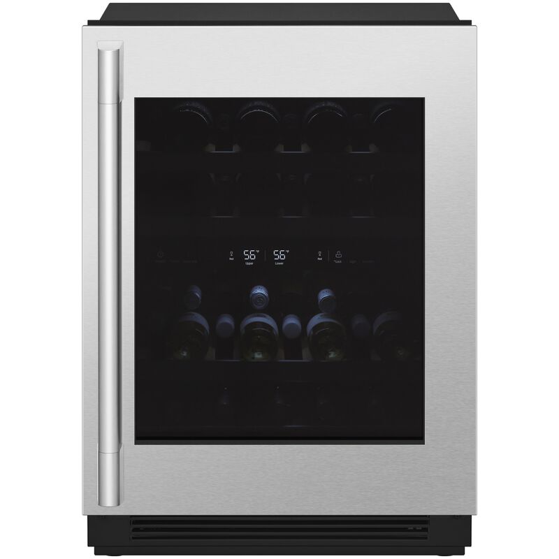 SKS 24 in. Undercounter Smart Wine Cooler with Metal & Wood Racks, Dual Temperature Zones & 41 Bottle Capacity - Custom Panel Ready, , hires