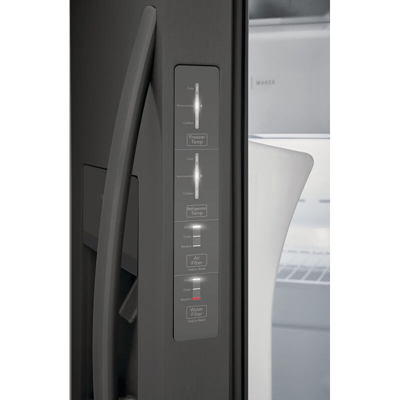 Frigidaire 36 in. 25.6 cu. ft. Side by Side Refrigerator with Ice & Water Dispenser - Black Stainless, Black Stainless, hires