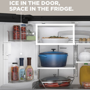 GE 36 in. 25.6 cu. ft. French Door Refrigerator with Ice & Water Dispenser - Fingerprint Resistant Black Slate, Black Slate, hires