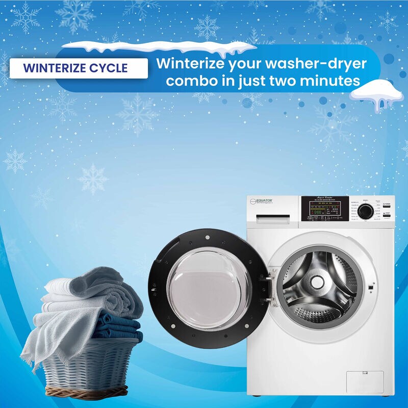 Equator 24 in. 1.6 cu. ft. Electric Front Load Ventless All-in-One Laundry Center with Sanitize Cycle & Sensor Dry - White, White, hires