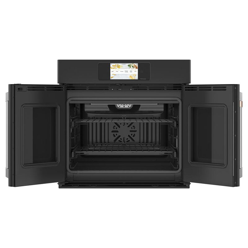 Cafe 30 in. 5.0 cu. ft. Electric Smart French Door Wall Oven with True European Convection & Self Clean - Matte Black, Matte Black, hires