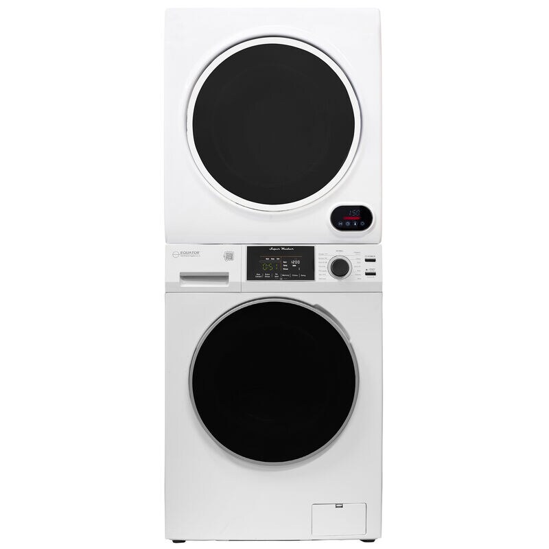 Equator 24 in. 1.6 cu. ft. Electric Front Load Laundry Center with Pet Cycle, Sanitize Cycle & Sensor Dry - White, White, hires