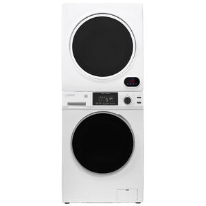 Equator 24 in. 1.6 cu. ft. Electric Front Load Laundry Center with Pet Cycle, Sanitize Cycle & Sensor Dry - White, White, hires