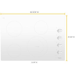 Whirlpool 30 in. 4-Burner Electric Cooktop with Simmer Burner - White, White, hires
