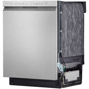 LG 24 in. Built-In Dishwasher with Front Control, 48 dBA Sound Level, 15 Place Settings & 9 Wash Cycles - PrintProof Stainless Steel, PrintProof Stainless Steel, hires