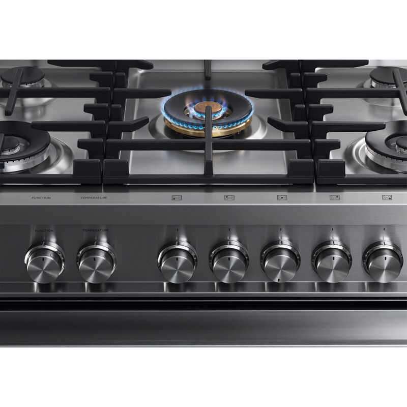 Fisher & Paykel Series 9 36 in. 4.9 cu. ft. True European Convection Dual Fuel Range with 5 Sealed Burners - Stainless Steel, , hires