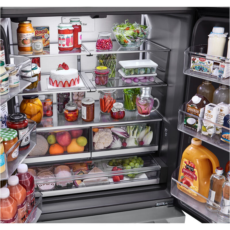 LG Studio 36 in. 26.5 cu. ft. Smart Counter Depth French Door Refrigerator with Internal Water Dispenser - PrintProof Stainless Steel, PrintProof Stainless Steel, hires