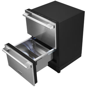 Signature Kitchen Suite 24 in. 3.4 cu. ft. Smart Double Refrigerator & Freezer Drawer - Custom Panel Ready, , hires