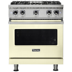 Viking 5 Series 30 in. 4.0 cu. ft. Convection Oven Freestanding Natural Gas Range with 4 Sealed Burners - Vanilla Cream, Vanilla Cream, hires