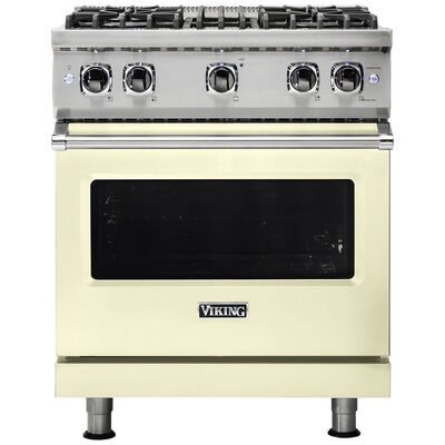 Viking 5 Series 30 in. 4.0 cu. ft. Convection Oven Freestanding Natural Gas Range with 4 Sealed Burners - Vanilla Cream | VGR5304BVC