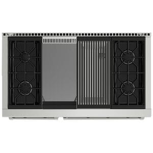 Wolf 48 in. 6.9 cu. ft. Standard Convection Double Oven Gas Range with 4 Sealed Burners, Grill & Griddle - Stainless Steel, , hires