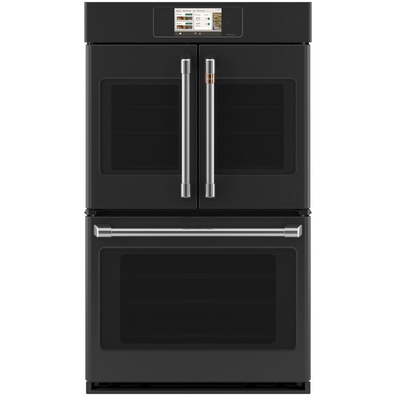 Cafe Professional Series 30 in. 10.0 cu. ft. Smart Top Control Electric Double Wall Oven with True European Convection - Matte Black, , hires