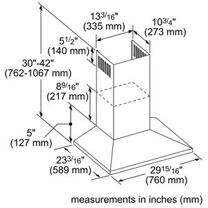 Thermador Masterpiece Series 30 in. Smart Convertible Chimney Style Range Hood with 600 CFM, 4 Fan Speeds & 2 LED Lights - Stainless Steel, , hires