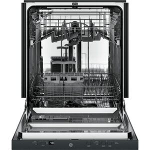 GE 24 in. Top Control Flush-Mount Dishwasher with 51 dBa Sound Level, Condensate Dry & Pocket Handle - Black, Black, hires
