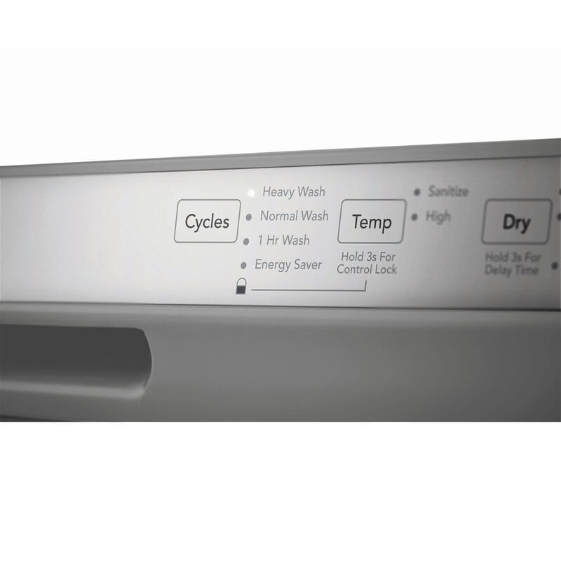 Frigidaire 24 in. Front Control Dishwasher with 54 dBa Sound Level, MaxDry & Pocket - Stainless Steel, Stainless Steel, hires