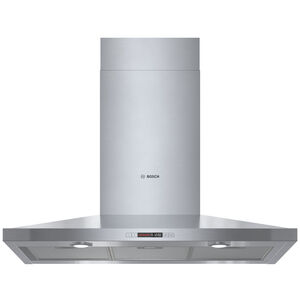 Bosch 300 Series 36 in. Convertible Chimney Style Range Hood with 300 CFM, 3 Fan Speeds & 2 LED Lights - Stainless Steel, , hires
