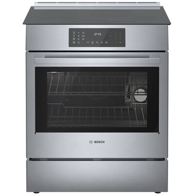 Bosch Benchmark Series 30 in. 4.6 cu. ft. Convection Oven Slide-In Electric Range with 4 Induction Zones - Stainless Steel | HIIP057U