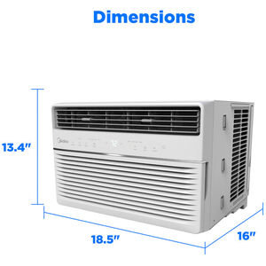 Midea 8,000 BTU 115V Smart Window Air Conditioner with 3 Fan Speeds, Sleep Mode & Remote Control - White, , hires